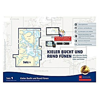 Sportbootkarten Satz 1: Kieler Bucht und Rund Fünen (Ausgabe 2021), Lübecker Bucht, Nord-Ostsee-Kanal, Eider und Schlei; Delius Klasing