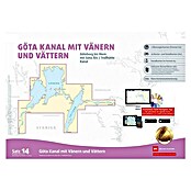 Sportbootkarten Satz 14: Götakanal mit Vänern und Vättern (Ausgabe 2020), Göteborg bis Mem mit Göta Älv und Trollhätte Kanal; Delius Klasing