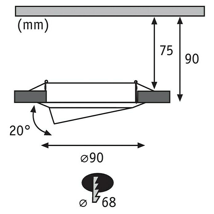 Paulmann LED-Einbauleuchten-Set Base (5 W, Weiß, Durchmesser: 9 cm, 3 Stk., GU10)