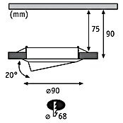 Paulmann LED-Einbauleuchten-Set Base (5 W, Weiß, Durchmesser: 9 cm, 3 Stk., GU10)
