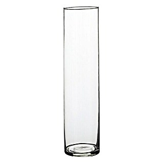 Jarrón de vidrio redondo Carly (Ø x Al: 9 x 40 cm, Transparente)