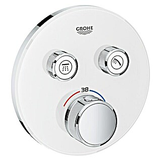 Grohe Grohtherm SmartControl UP-Thermostatarmatur (Mit 2 Absperrventilen, Rund, Moon White, Glänzend)