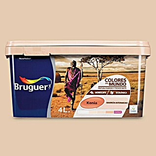 Bruguer Colores del Mundo Pintura para paredes (Kenia marrón intermedio, 4 l, Mate)