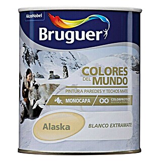 Bruguer Colores del Mundo Pintura para paredes (Alaska blanco extramate, 750 ml, Mate)