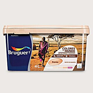 Bruguer Colores del Mundo Pintura para paredes (Kenia marrón natural, 4 l, Mate)