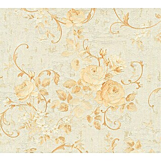 AS Creation Romantico Vliestapete Rosenranke (Gold, Floral, 10,05 x 0,53 m)