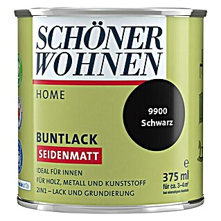 SCHÖNER WOHNEN-Farbe Home Buntlack (Schwarz, 375 ml, Seidenmatt)