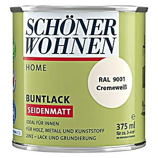 SCHÖNER WOHNEN-Farbe Home Buntlack RAL 9001 (Cremeweiß, 375 ml, Seidenmatt)