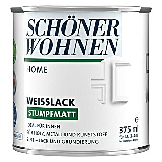 SCHÖNER WOHNEN-Farbe Home Weißlack (Reinweiß, 375 ml, Stumpfmatt)