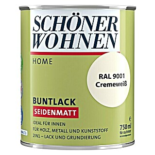 SCHÖNER WOHNEN-Farbe Home Buntlack (Cremeweiß, 750 ml, Seidenmatt)