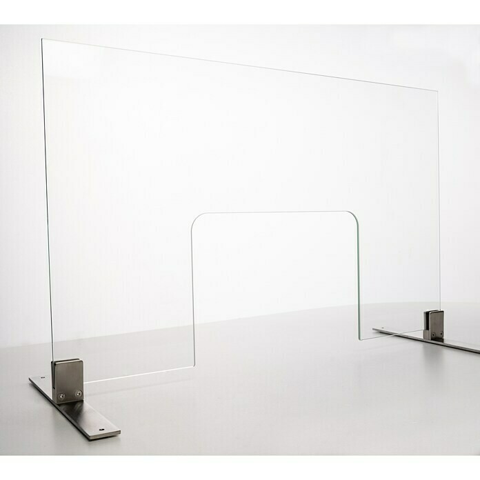 Room Plaza Hygieneschutzglas mit Durchreiche (1.000 x 700 mm, Einscheibensicherheitsglas (ESG))