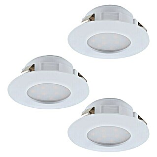 Eglo Set ugradbenih LED svjetiljki Pineda (18 W, D x Š x V: 7,8 x 7,8 x 3,5 cm, Bijele boje, 3 Kom., Topla bijela)