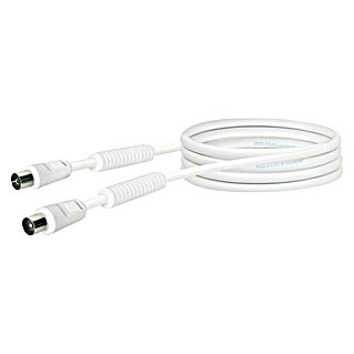 Schwaiger Priključni kabel za antenu (1,5 m, Bijele boje, 90 dB, IEC utikač, IEC utičnica)