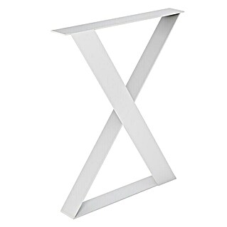 Pata de mesa Aspa (L x An x Al: 58 x 8,5 x 71 cm, Capacidad de carga: 150 kg, Blanco)
