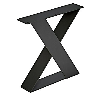 Pata de mesa Aspa (L x An x Al: 38 x 8,5 x 38 cm, Capacidad de carga: 150 kg, Negro)