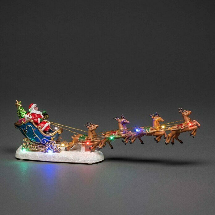 Konstsmide Led-decoratielamp (Kerstman in een rendierslee, l x b x h: 35,5 x 6,5 x 14 cm, Polyresin)