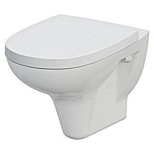 Wand-WC-Set Arteco (Spülrandlos, Ohne Spezialglasur, Spülform: Tief, WC Abgang: Waagerecht, Weiß)