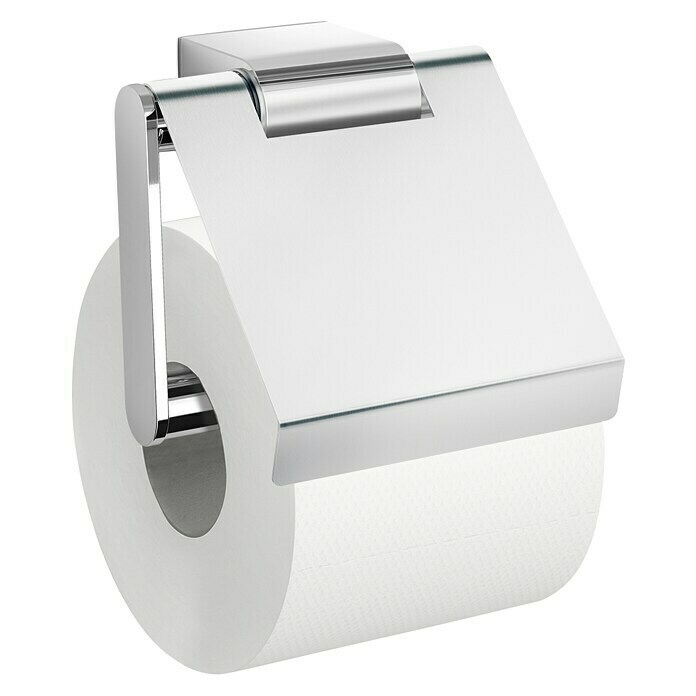 Zack Atore Toilettenpapierhalter (Mit Deckel, Edelstahl, Glänzend)