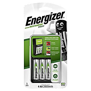 Energizer Ladegerät Maxi (4 Mignon-Akkus (AA) 2.000 mAh, Ladekanäle: 4)