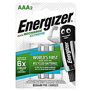 Energizer Akku Rechargeable Extreme Micro AAA (Micro AAA, 1,2 V, 2 Stk.)