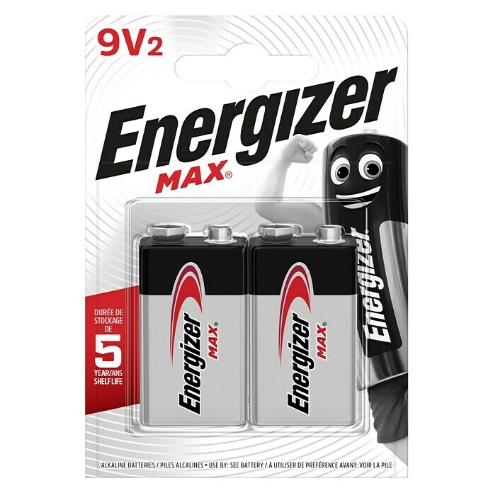Energizer Batterie Max 9-Volt-Block (9-Volt-Block, 9 V, 2 Stk.)