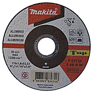 Makita Disco de corte (Diámetro disco: 115 mm, Espesor disco: 1,6 mm, Apto para: Aluminio)