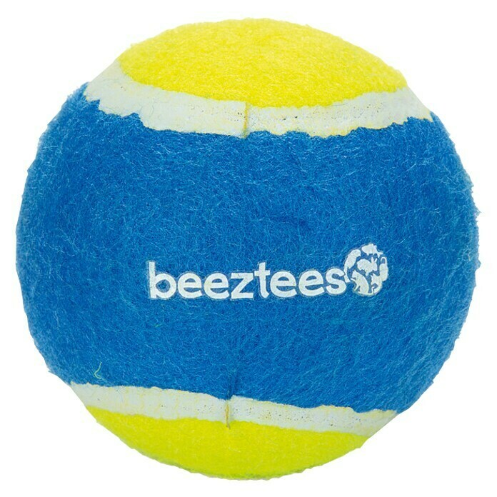 Beeztees Fetch Hundespielzeug Tennisball (Durchmesser: 10 cm, Gummi, Blau/Gelb)