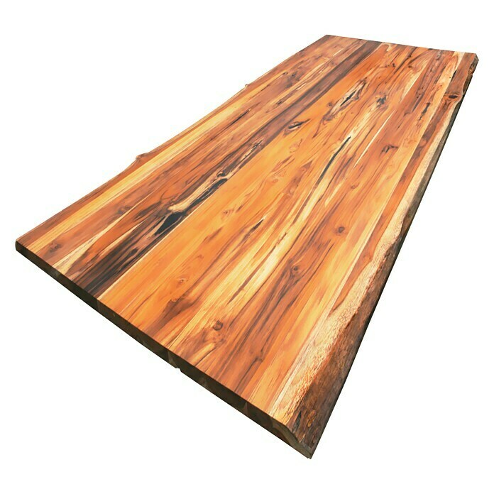 Tischplatte mit Waldkante Teak
