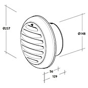 OptimAIRo Außengitter C-150 S (Durchmesser Anschlussstutzen: 150 mm, Magnetische Rückstauklappe, Anthrazit/Bronze)