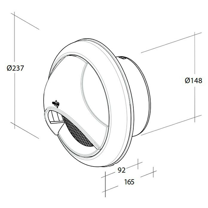 OptimAIRo Ablufthaube (Durchmesser Anschlussstutzen: 150 mm, Magnetische Rückstauklappe, Anthrazit/Bronze)