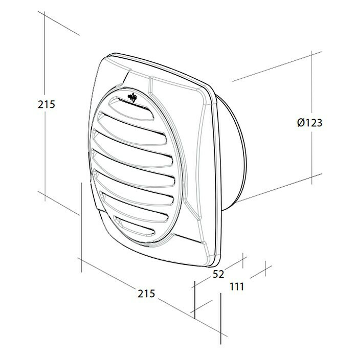 OptimAIRo Außengitter R-125 S (Durchmesser Anschlussstutzen: 125 mm, Magnetische Rückstauklappe, Anthrazit/Bronze)