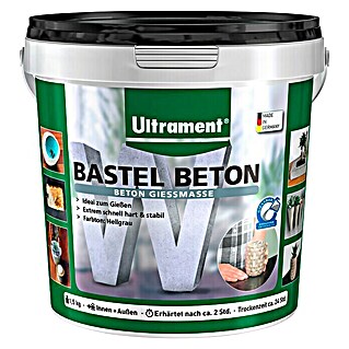 Ultrament Beton-Gießmasse Bastel Beton (Hellgrau, 1,5 kg)