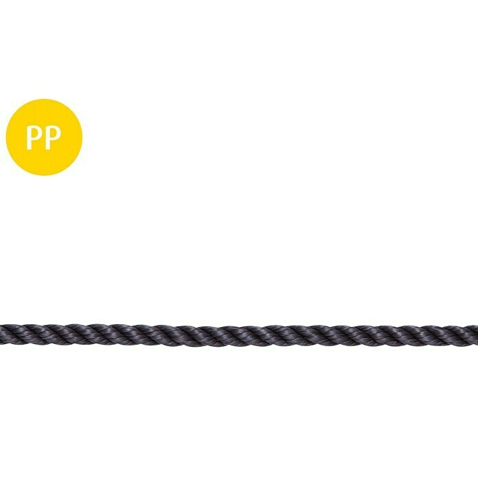 Stabilit PP-Seil Meterware (Durchmesser: 8 mm, Polypropylen, Marineblau, 3-schäftig gedreht)