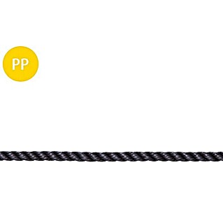 Stabilit PP-Seil Meterware (Durchmesser: 6 mm, Polypropylen, Marineblau, 3-schäftig gedreht)
