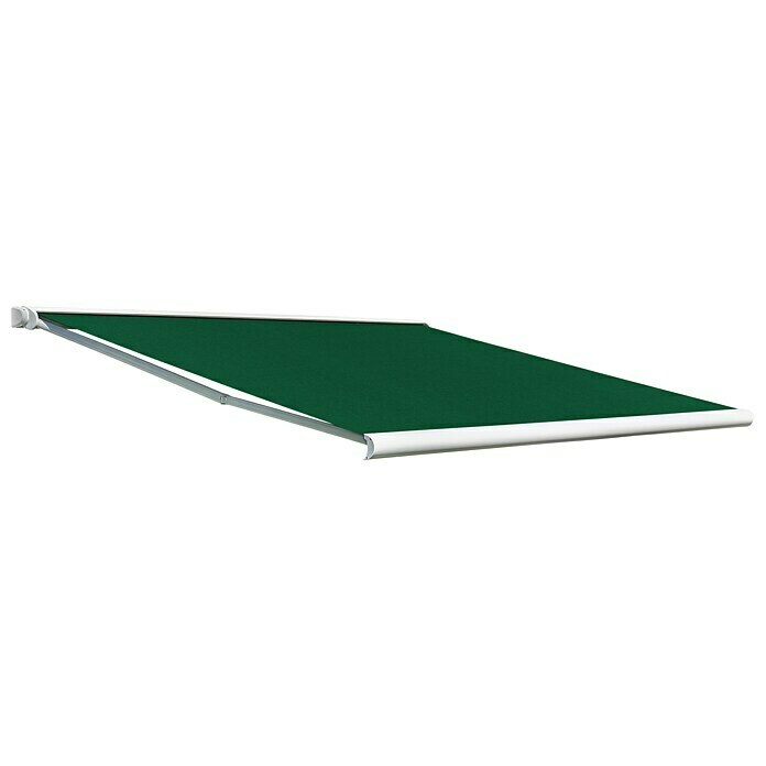 Deyo Limassol Vollkassettenmarkise (Grün, Farbe Rahmen: Weiß, Breite: 4 m, Ausfall: 3,5 m)