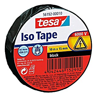 Tesa Cinta aislante Iso Tape (Negro)