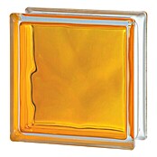 Glasbouwsteen BRILLY (Geel, Structuur: Wolk, Vierkant)