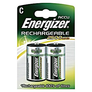 Energizer Rechargeable PowerPlus Akku Rechargeable PowerPlus (Baby C, 2 500 mAh, Nickel-Metallhydrid, 2 Stk.)