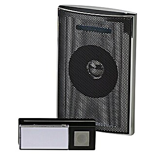 Heidemann Draadloze deurbelset HX Music Box (Werkt op batterijen, Zwart/Zilver, Reikwijdte: 200 m, IP55)