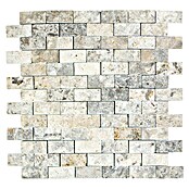Mosaikfliese Brick Splitface X3D 47248 (30,5 x 29 cm, Silber, Matt)