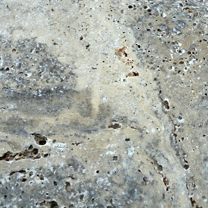 Antikmarmor Travertin (30,5 x 30,5 cm, Silber, Matt)