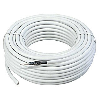Schwaiger Koaksijalni kabel (40 m, Bijele boje, 110 dB, Promjer: 7 mm)
