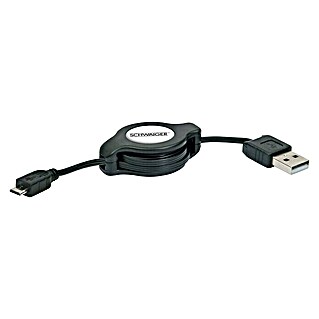 Schwaiger USB kabel (1,2 m, USB A utikač, USB Micro-B utikač, Organizator na namatanje)