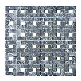 Mosaikfliese Mix XNM BS19 (30,5 x 30,5 cm, Schwarz/Weiß, Glänzend)