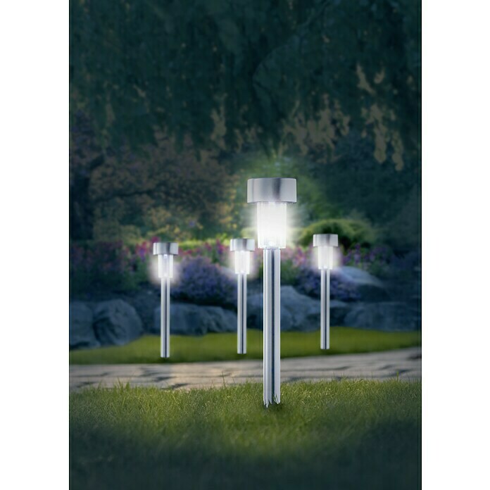Starlux Solarna svjetiljka (0,06 W, Srebrno, Ø x V: 5,5 x 36,5 cm)