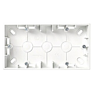 Simon 15 Caja de superficie doble (Blanco, L x An x Al: 15,2 x 3,7 x 8,1 cm)