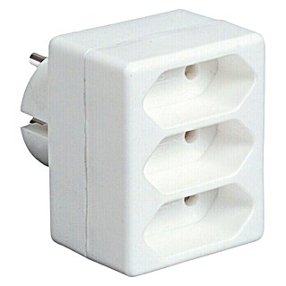 UniTEC Euro-adapter 3 standen (Wit, Aantal stopcontacten met randaarde: 3 st., 3 x 2,5 A, 1.250 W)