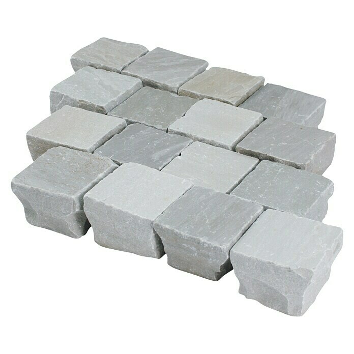 Pflasterstein Delhi Grey (Grau, 10 x 10 x 7 cm, Quadratisch)