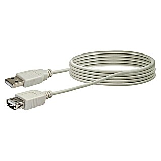 Schwaiger USB-Verlängerungskabel (2 m, Grau, USB-A-Buchse)