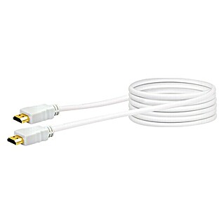 Schwaiger HDMI-Kabel (3 m, Weiß, 18 Gbit/s, Vergoldete Kontakte)